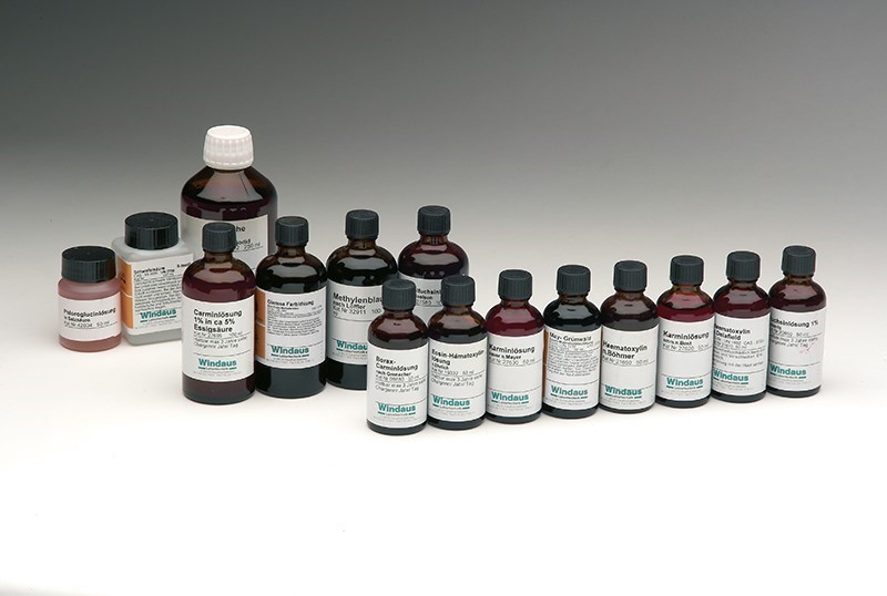Färbelösungen für Mikroskopie, Satz Färbelösungen für Mikroskopie, Satz