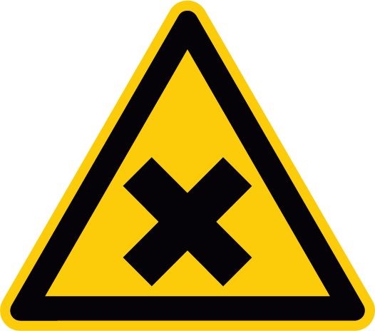 Warnschild, Reizende Stoffe nach DIN 4844 und VBG 125, 200 mm