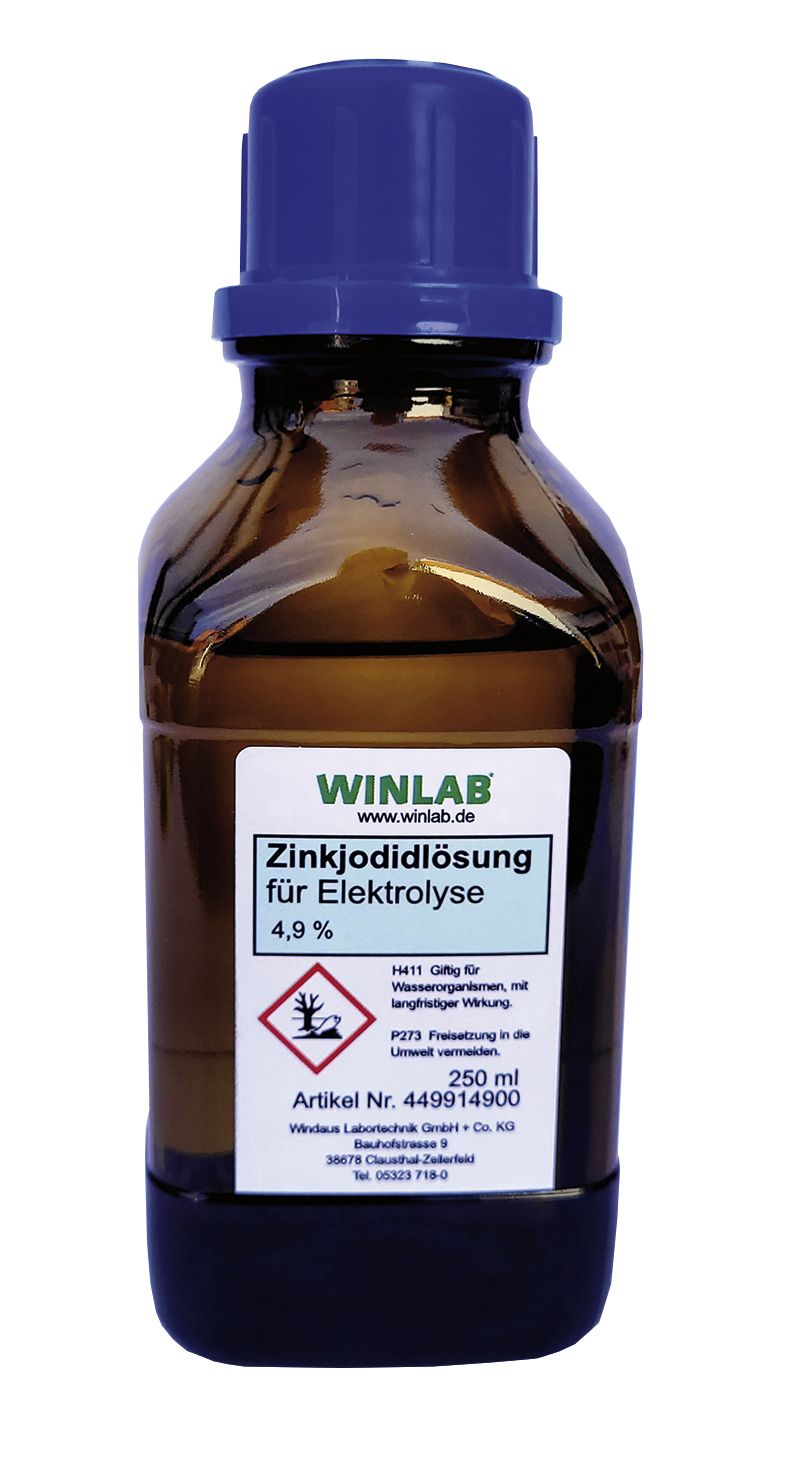 Zinkjodidlösung für Elektrolyse, 250 ml Zinkjodidlösung für Elektrolyse, 250 ml