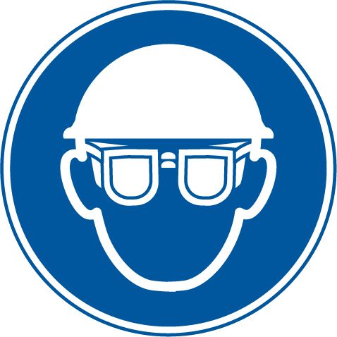 100332014 Gebotszeichen Augenschutz und Kopfschutz benutzen