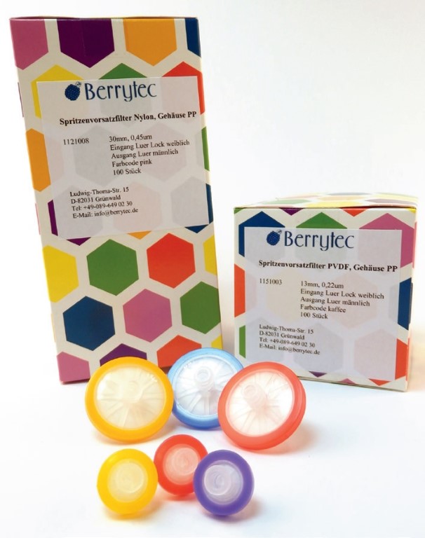 BERRYTEC-Spritzenvorsatzfilter Typ PTFE BERRYTEC-Spritzenvorsatzfilter Typ PTFE