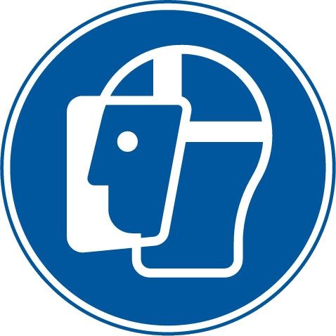Gebotszeichen Gesichtsschutz benutzen Gebotszeichen Gesichtsschutz benutzen