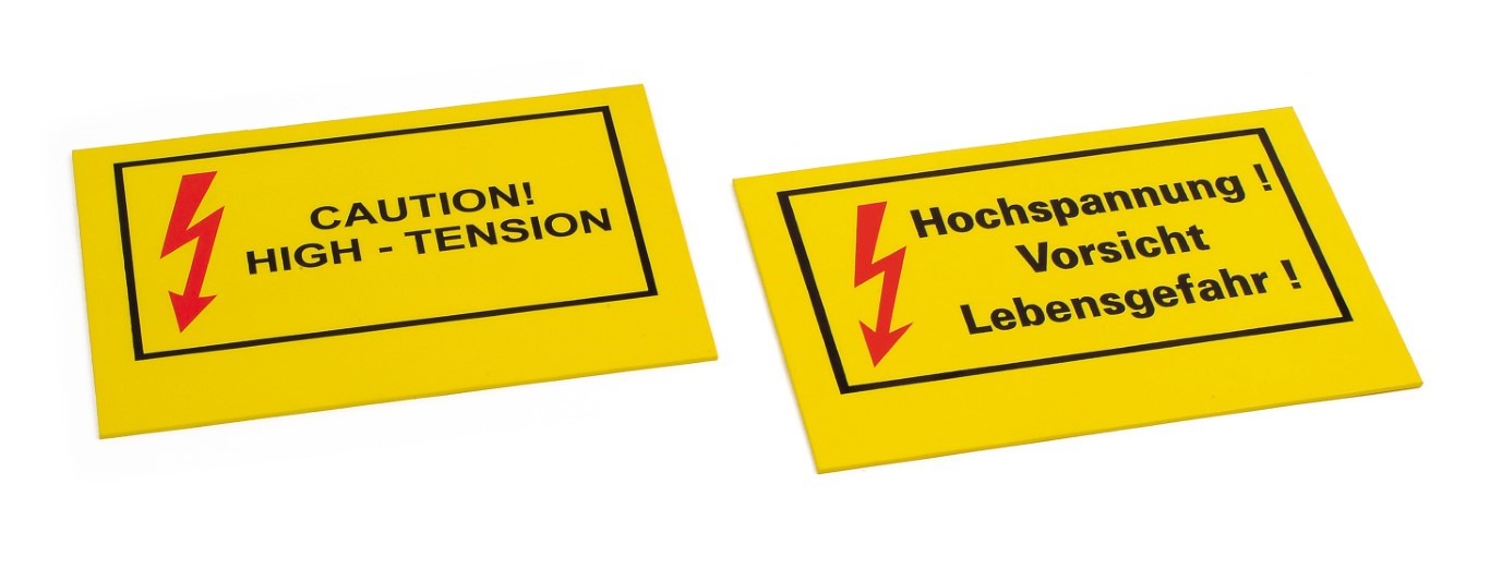 Warnschild "Hochspannung","Caution " High Tension" Warnschild "Hochspannung","Caution " High Tension"
