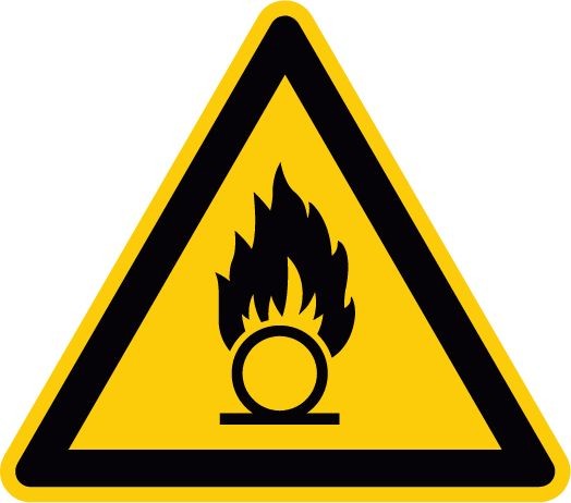 Warnung brandfördernde Stoffe