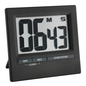 Digitaler Timer und Stoppuhr mit Aluminium-Front schwarz