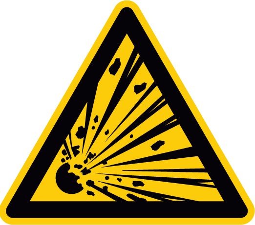 Warnschild Explosion