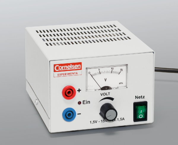 Stromversorgungsgerät, 1,5 bis 15 V/1,5 A DC